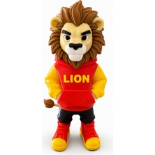 Tuğx Design Lıon Aslan Figürü Kırmızı Hoodie - Dekoratif Biblo – Masaüstü ve Raf Dekoru – Özel Tasarım Figürü