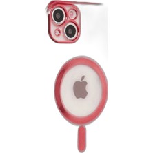 Raftan Topla Iphone 14 Plus Kılıf Magneticsafe Lazer Silikon - Kırmızı