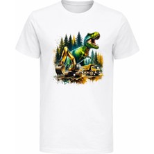Efendioğlu Design Dinozor ve Kepçeler Baskılı Erkek Çocuk Tişört
