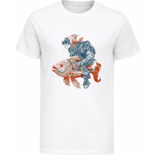 Efendioğlu Design Uzay Balığı Astronot Tişört – Kaft Tarzı Premium Baskılı Pamuklu T-Shirt