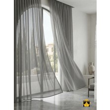 Ran Perde Keten Tül Perde – Açık Gri - Kalın Dokulu - 1x2,5 Pile - TK045