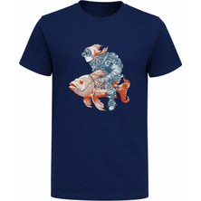 Efendioğlu Design Uzay Balığı Astronot Tişört – Kaft Tarzı Premium Baskılı Pamuklu T-Shirt