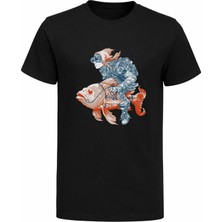 Efendioğlu Design Uzay Balığı Astronot Tişört – Kaft Tarzı Premium Baskılı Pamuklu T-Shirt