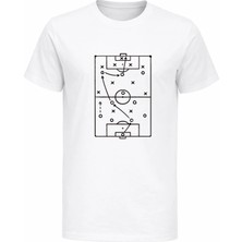 Efendioğlu Design Futbol Taktik Baskılı Pamuklu Baskılı Yetişkin T-Shirt