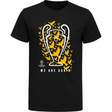 Efendioğlu Design We Are Again Baskılı Sarı Lacivert cl Kuşları Baskılı T-Shirt