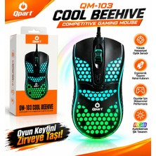 Qpart QM-103 Bal Petek Desenli Gaming Mouse