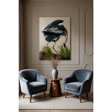 Bu Matbaa John James Audubon Büyük Mavi Balıkçıl Kuş Illüstrasyonu Dekoratif Temperli Cam Tablo