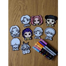 Lagom K-Pop Demon Hunters Kendin Yap Mini Boyama Figür Paketi - Sevimli Anime Karakter & Maskot Boyama Hobi Seti