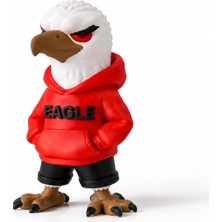 Tuğx Design Kartal Figürlü Kapüşonlu Dekoratif Biblo – Eagle Temalı Figür – Kırmızı Hoodie