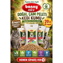 Bonny Nice Doğal Çam Pelleti Kedi Kumu 10 kg 20 lt x 4 Paket