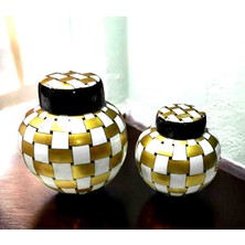 Arbe Art Gallery Arbe Art Galler Seramik Küre Küp Kurdele Desen Altın