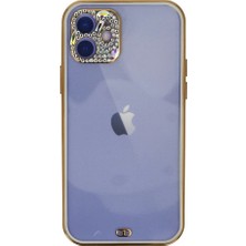 Raftan Topla Iphone 12 Kılıf Liva Taşlı Silikon - Beyaz
