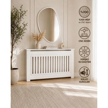 DFN WOOD Dekoratif  Petek Kaplama 130x80x20 cm, Petek kapama, Kalorifer Kaplaması,Petek Önü Dresuar, Peteklik 18 mm MDF, Beyaz