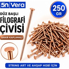 5N Vera Düz Başlı Filografi Çivisi 250 gr – Bakır Kaplamalı String Art, Ahşap Hobi ve El Sanatları Çivisi