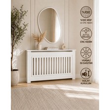 DFN WOOD Dekoratif  Petek Kaplama 120x80x20 cm, Petek kapama, Kalorifer Kaplaması,Petek Önü Dresuar, Peteklik 18 mm MDF, Beyaz