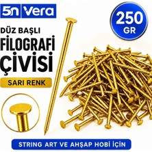 5N Vera Altın Sarı Renk Düz Başlı Filografi Çivisi 250 gr – String Art, Ahşap Hobi ve El Sanatları Çivisi