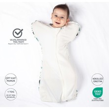 Zuppers Uluslararası TOG Testli - 1TOG - Bebek Kundak Uyku Tulumu - Kelebek Model - Yenidoğan - Çift Katlı - Leaf