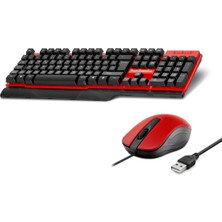 Uslucan Alışveriş Klavye ve Mouse Seti - Kırmızı Siyah HD861K