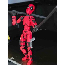 Lagom Deadpool Dummy 13 Hareketli Eklemli Figür - Kılıç ve Kılıf Aksesuarlı Pozlanabilir Masaüstü Aksiyon Oyuncağı
