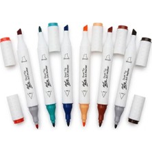 Mont Marte Premium Çift Uçlu Art Marker 6'lı – Doğal & Toprak Tonları