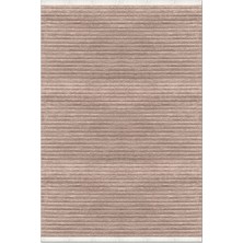 Rugzella Cascade Kiremit Terracotta Yatay Çizgili Modern Püsküllü Halı