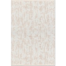 Rugzella Krem Bej Soft Abstract Desenli Modern Eskitme Görünüm Halı