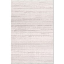 Rugzella Krem Bej Çizgili Mid-Century Modern Dokuma Halı