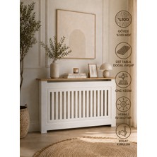 Dfn Wood Dekoratif  Petek Kaplama 120X80X20 Cm, Petek Kapama, Kalorifer Kaplaması,petek Önü Dresuar, Peteklik 18 mm Mdf,ahşap Üst &beyaz