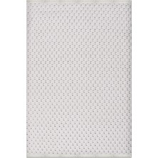 Rugzella Sorrel Krem Gri Geometrik Desenli Modern Püsküllü Halı