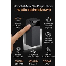Tokurtech 64 GB Mıknatıslı 15 Gün Sensörlü Uzun Bataryalı Mini Profesyonel Ses Kayıt Cihazı
