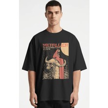 Sevbano Metallica Rock Metal Müzik Grubu Baskılı Unisex Oversize Premium Tişört