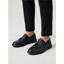 BEREN Erkek Hakiki Deri Püsküllü Ortopedik Taban Tassel Loafer Ayakkabı