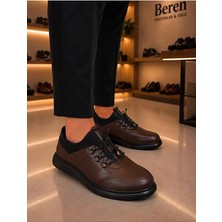 BEREN Erkek Hakiki Deri Esnek Boğazlı Casual Ayakkabı Ortopedik Taban Sneaker