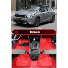 Opel Corsa Elektrik Kırmızı Renk 8d Diamond Premium Kaymaz Deri Oto Paspas