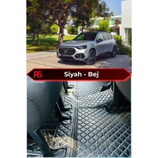 Mercedes-Benz Glb Siyah Üzeri Bej Dikiş 8d Diamond Premium Kaymaz Deri Oto Paspas