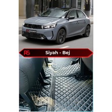 Opel Corsa Elektrik Siyah Üzeri Bej Dikiş 8d Diamond Premium Kaymaz Deri Oto Paspas