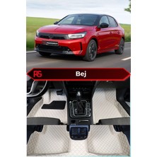 Opel Corsa Hybrid Bej-Krem Renk 8d Diamond Premium Kaymaz Deri Oto Paspas