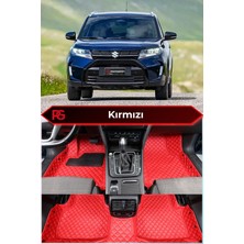 Suzuki Vıtara Hibrit Kırmızı Renk 8d Diamond Premium Kaymaz Deri Oto Paspas