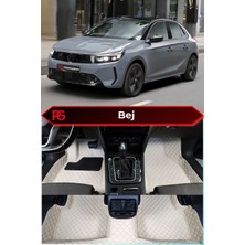 Opel Corsa Elektrik Bej-Krem Renk 8d Diamond Premium Kaymaz Deri Oto Paspas