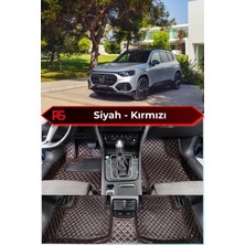 Mercedes-Benz Glb Siyah Üzeri Kırmızı Dikiş 8d Diamond Premium Kaymaz Deri Oto Paspas