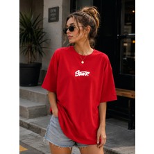 Enb1r Moda Unisex Basic Regular Kalıp Bisiklet Yaka Kısa Kollu Detay Baskılı Günlük Tişört