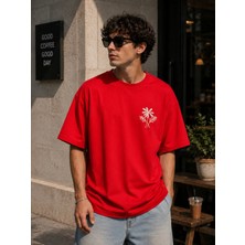 Enb1r Moda Unisex Basic Regular Kalıp Bisiklet Yaka Kısa Kollu Detay Baskılı Günlük Tişört