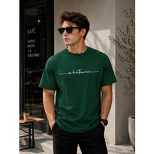 Enb1r Moda Unisex Basic Regular Kalıp Bisiklet Yaka Kısa Kollu Detay Baskılı Günlük Tişört