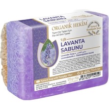 Organik Hekim Doğal Kabak Lifli El Yapımı Lavanta Sabunu Premium 120 Gram