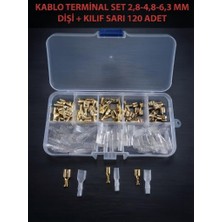 Hatfon Elektronik Kablo Terminal Set 2,8-4,8-6,3 mm Sarı Dişi + Kılıf 120 Adet