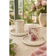 Tabak Evi Porselen Blossom Kahve Fincan Takımı 80CC 4 Parça 2 Kişilik