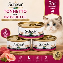 Schesir Ton Balıklı ve Jambonlu Yetişkin Kedi Konserve Yaş Mama 3 x 85 gr
