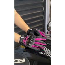 Sulaite Motosiklet Eldiveni Pembe Tam Parmak Motor Eldiven MW120P.U
