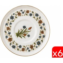 Tabak Evi Porselen Lalezar Altın Yaldızlı Çay Tabağı 12CM Taban Çapı 5cm 6 Lı