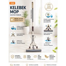 Dofix Kelebek Sıkma Mekanizmalı Mikrofiber Mop Sünger Sıkmalı Temizlik Mopu Uzun Boylu